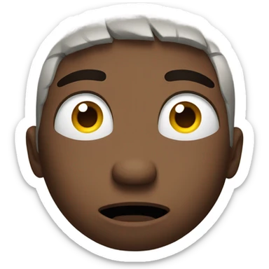 face looking up in distress sticker