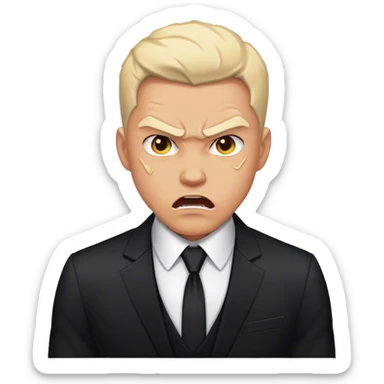 segurança homem de terno preto, furioso sticker
