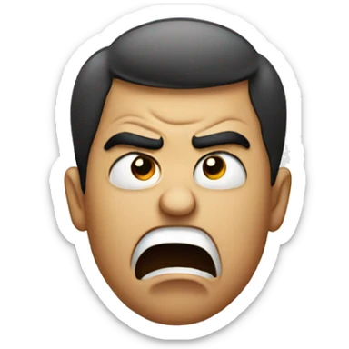 Angry pinched face with tongue out sticker