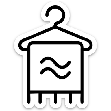 icon on the theme of post yoga towel classes.  sticker