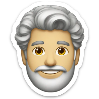 Persian president guy with Vibrant joyful hair and vintage style sticker