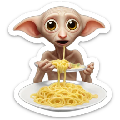Dobby eating carbonara sticker