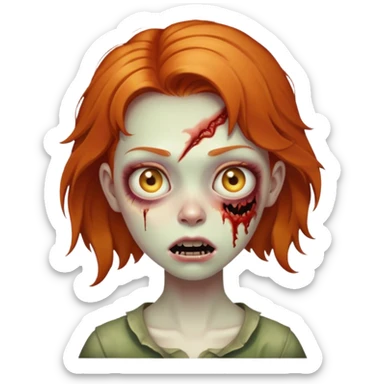 ginger zombie girl sticker