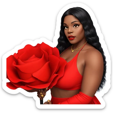 dark beauty in red dress sticker