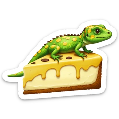 Lizard with cheese cake sticker