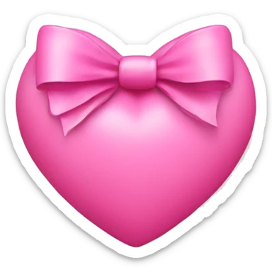 pink heart with pink bow  sticker