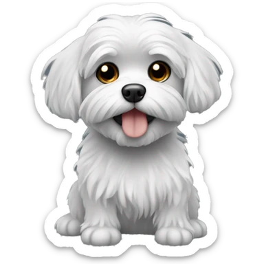 hugs black maltese dog  sticker