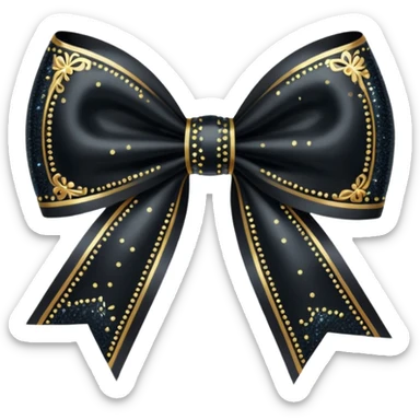 black sparkling bow sticker