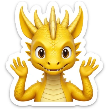 Draw a dragon that has his hands over his head (confused?) like psyduck and a head tilted sticker
