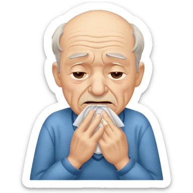 old man sneezing into tisue















 sticker