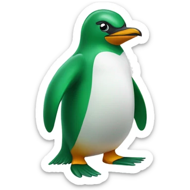 green penguin in a tux sticker