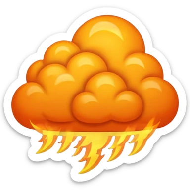 thunder cloud fire sticker