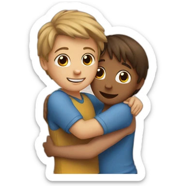Hug girl and boy  sticker