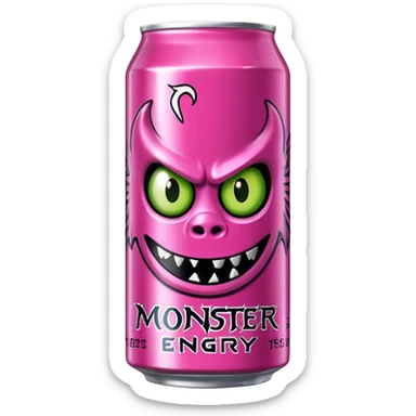 Pink monster energy drink with the logo of original monster company energy drink do not add the face in it just normal monster can  sticker