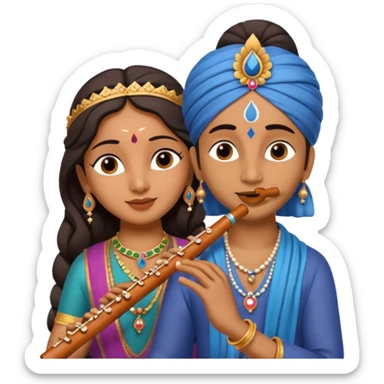 Radha krishna Radha krishna with flute emoji flute emoji sticker