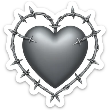 heart with barbed wire sticker