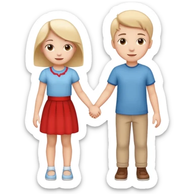 Cute Boy And Cute Girl Standing Love  sticker