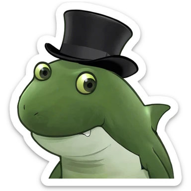 Shark with a top hat sticker