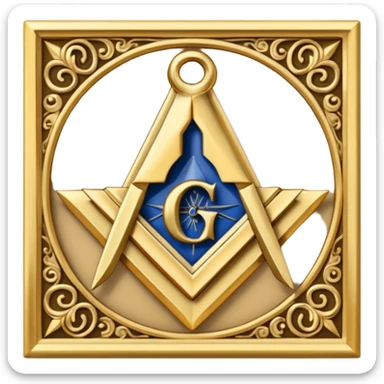 A masonic Square and Compass with the Letter G in the Middle, representing the Master Mason. sticker
