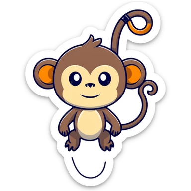 A monkey with Xenomorph features, elongated head, black exoskeleton, and biomechanical appearance sticker
