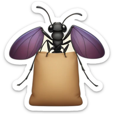 ant with a bag sticker