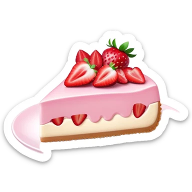 Strawberry mousse cheesecake slice sticker