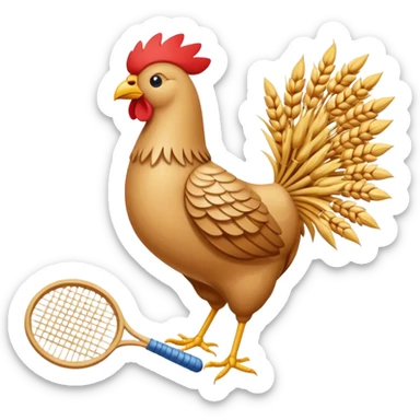 badminton cock made of wheat sticker