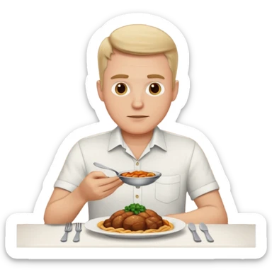 WHITE MAN HAVING DINNER sticker