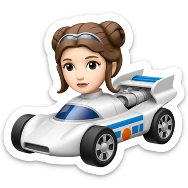 Hot wheels Star Wars racer verse Princess Leia. car sticker