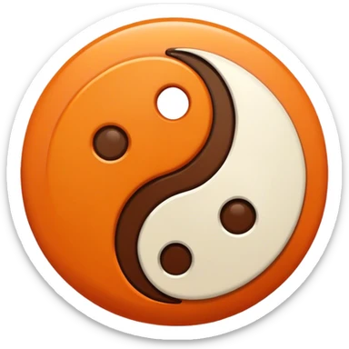 Orange and brown ying yang sticker
