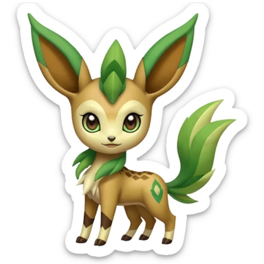 Meloetta-Leafeon-Pokémon-Digimon-Fakémon-creature sticker