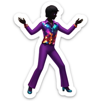 Disco silhouette 70s sticker