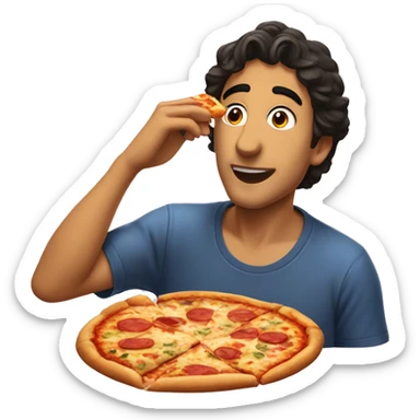 Gabriel Attal qui mange une pizza sticker