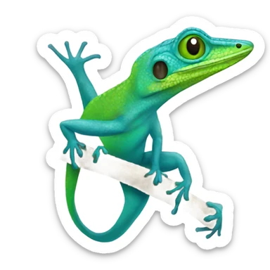 Anole lizard blue and green sticker