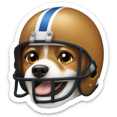 Emoji cute dog with football helmet on sticker