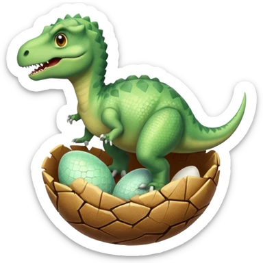 dinosaur coming out of egg sticker