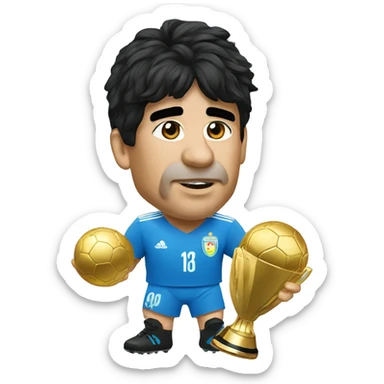 Maradona con la copa del mundo sticker