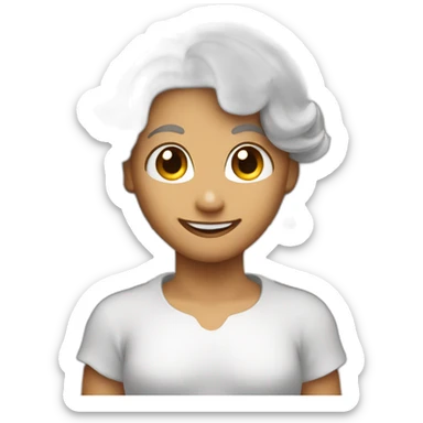 smiling angel with wings and devil horns sticker