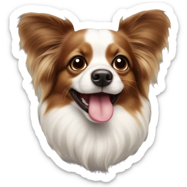 A papillon dog with it’s tongue out sticker