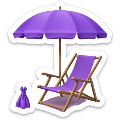 beach chair with purple umbrella sticker