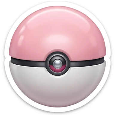 Pokémon ball with the red part replaced by light pink sticker