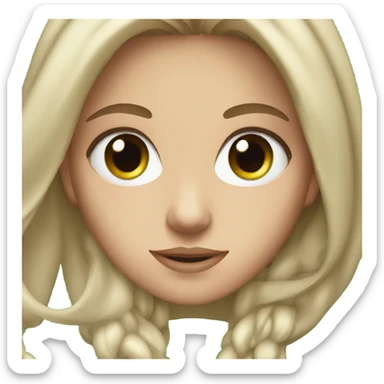 white girl with brown long hair and green eyes sticker