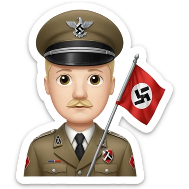 Hitler with nazi flag sticker