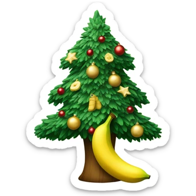  Christmas tree with a banana on top  sticker