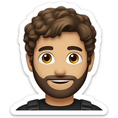 Guy with black shirt, brown hair,looking like Iranian guy sticker