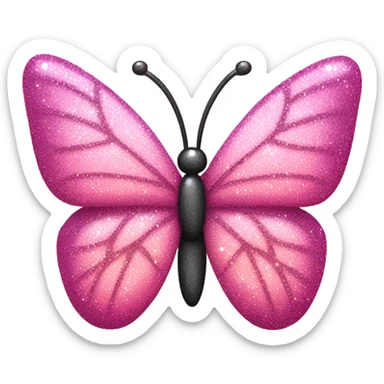 Pink sparkly butterfly sticker