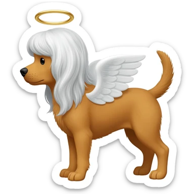 dog wig angel sticker