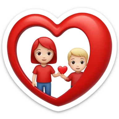 heart with a small child figure inside sticker