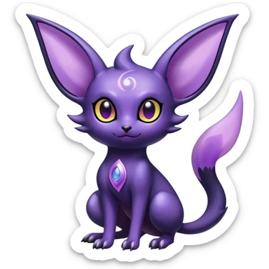 Shiny Dark Ethereal Noibat-Espeon-Umbreon-Nidorino-fusion-hybrid full body sticker
