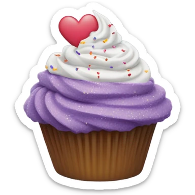 Happy Valentine's Day purple cupcake sticker